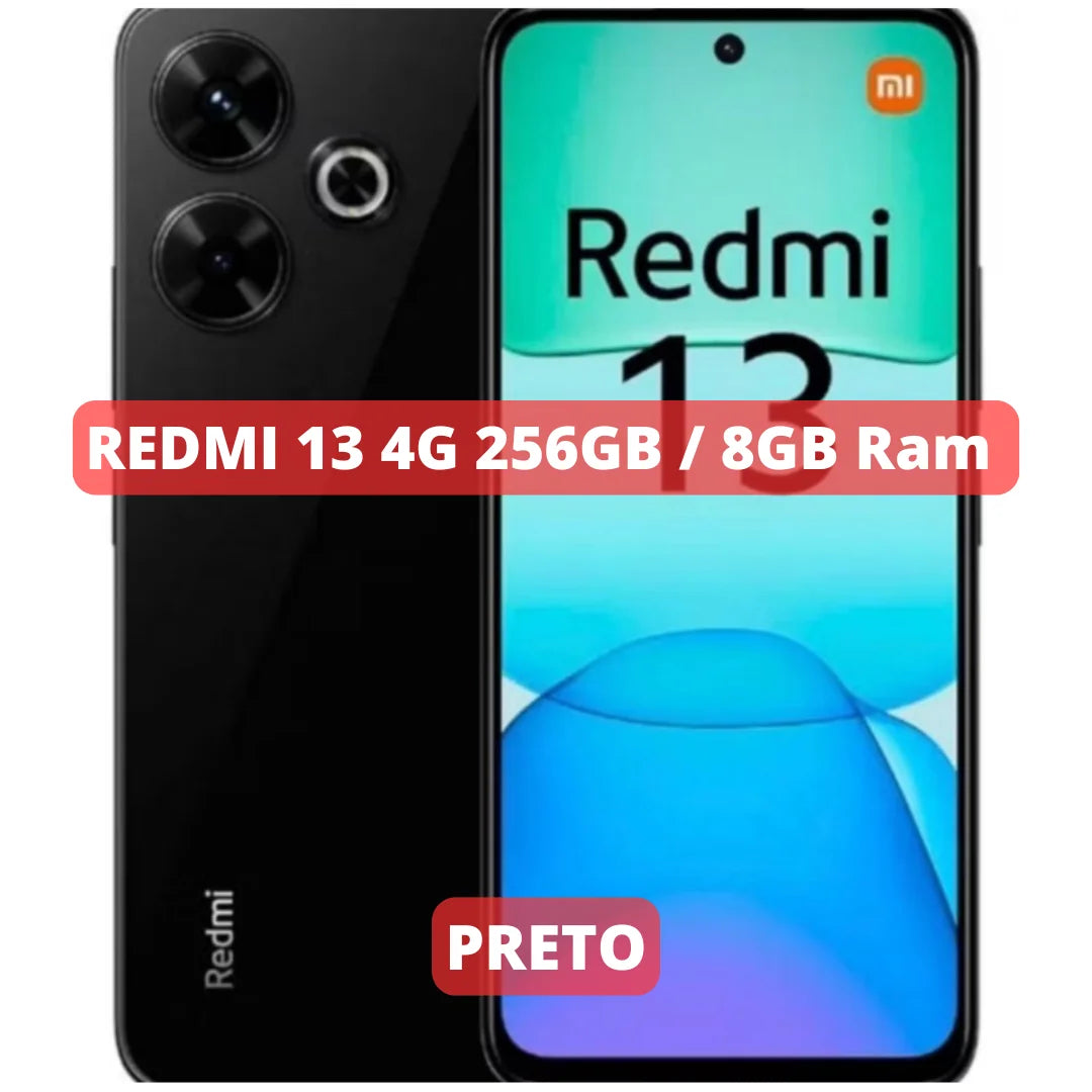 Celular Xiaomi Redmi 13 4G | Câmera 108MP , Processador Mediatek Dimensity 6080 (6 nm), Bateria 5000mah, Carregamento 33W