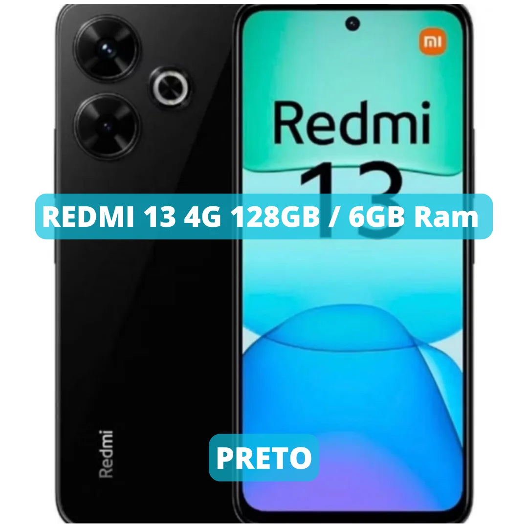 Celular Xiaomi Redmi 13 4G | Câmera 108MP , Processador Mediatek Dimensity 6080 (6 nm), Bateria 5000mah, Carregamento 33W