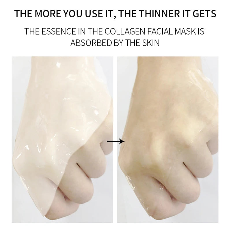 5pcs Collagen Sleeping Mask Set Hydrating Moisturizing Whitening Translucent Thin Smooth Tender Skin Nighttime Facial Care