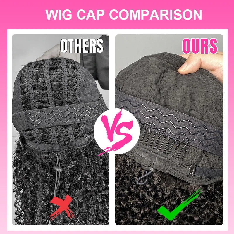 VSHOW Burmese Curly 3 IN 1 Half Wig Flip Over No Glue Install with Drawstring Beginner Friendly 100% Human Hair Natural Hairline