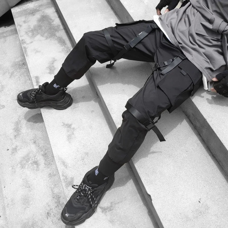 Harajuku Fashion Techwear Men's Cargo Pants Hip Hop Punk Male Clothing Streetwear Joggers High Street Holiday Casual Trousers