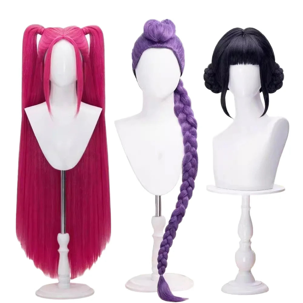 Wholesale New Movie Demon Hunters Cosplay Heat Resistant Synthetic Hair Wig Rumi Mira Zoey Wig Straight