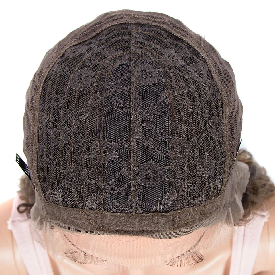 Synthetic Wigs Cosplay Loose Wave Hair Lace Front Wigs For Women Ombre Brown Water Wave 42 Inch Curly Hair Heat Resistant Wig