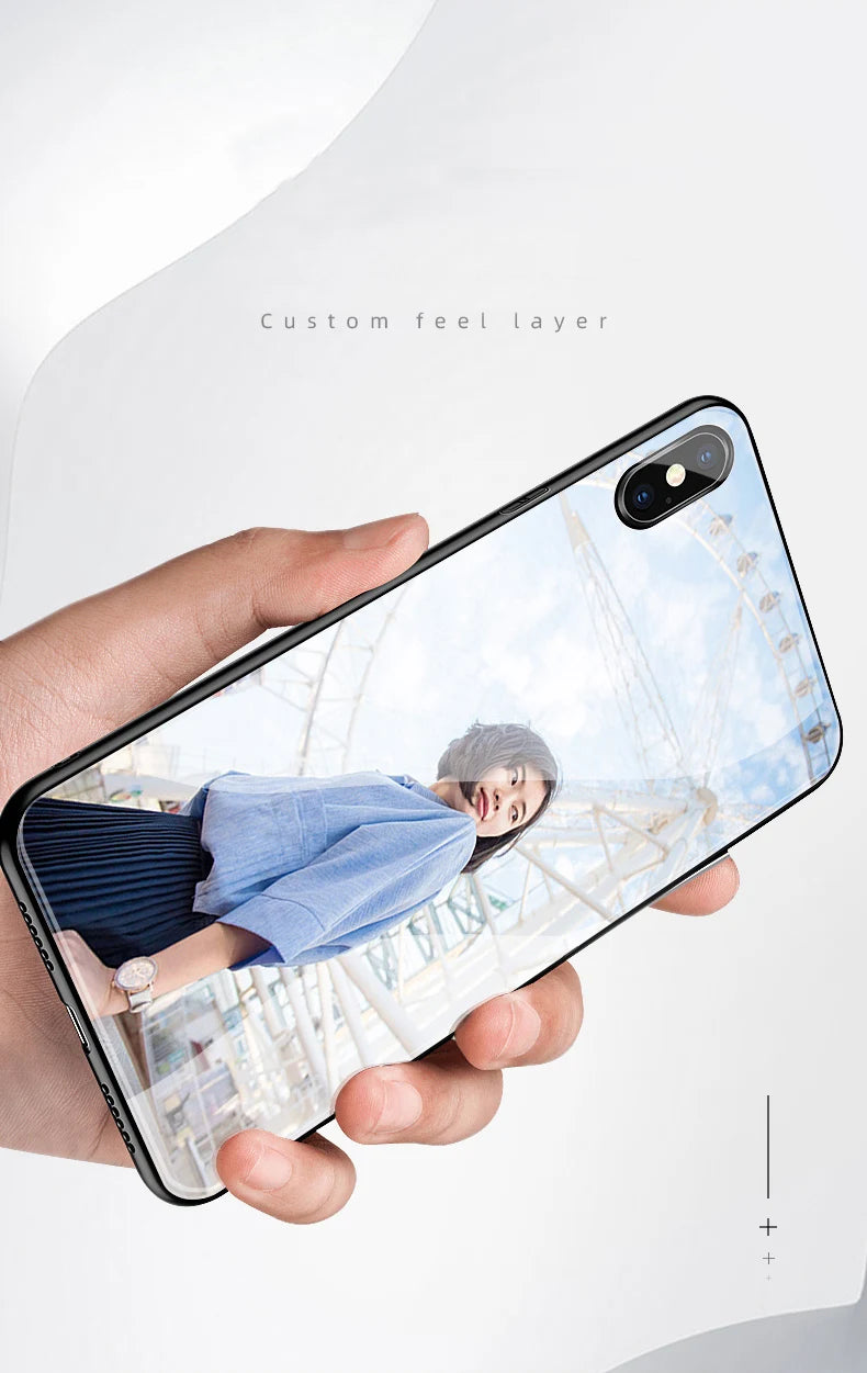 Custom Personalized Phone Cases For Apply iphone 11 Pro Max 6 6s Plus Clear Cover DIY Photo Picture Design Glass Silicone Fundas