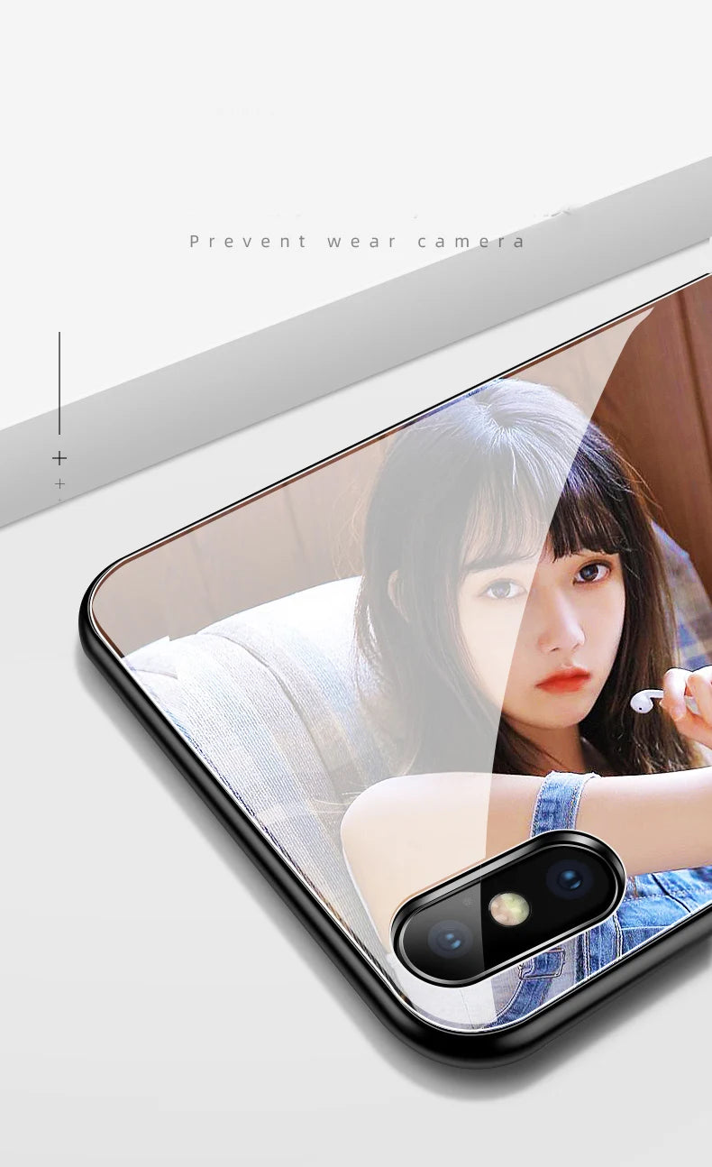 Custom Personalized Phone Cases For Apply iphone 11 Pro Max 6 6s Plus Clear Cover DIY Photo Picture Design Glass Silicone Fundas