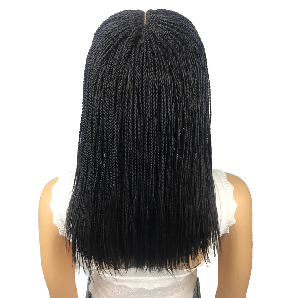 Twist Wig for Black Women Hand Tied Lace Part Braided Synthetic Hair Kinky Curl Transparent Lace High Temperature Fiber Soft