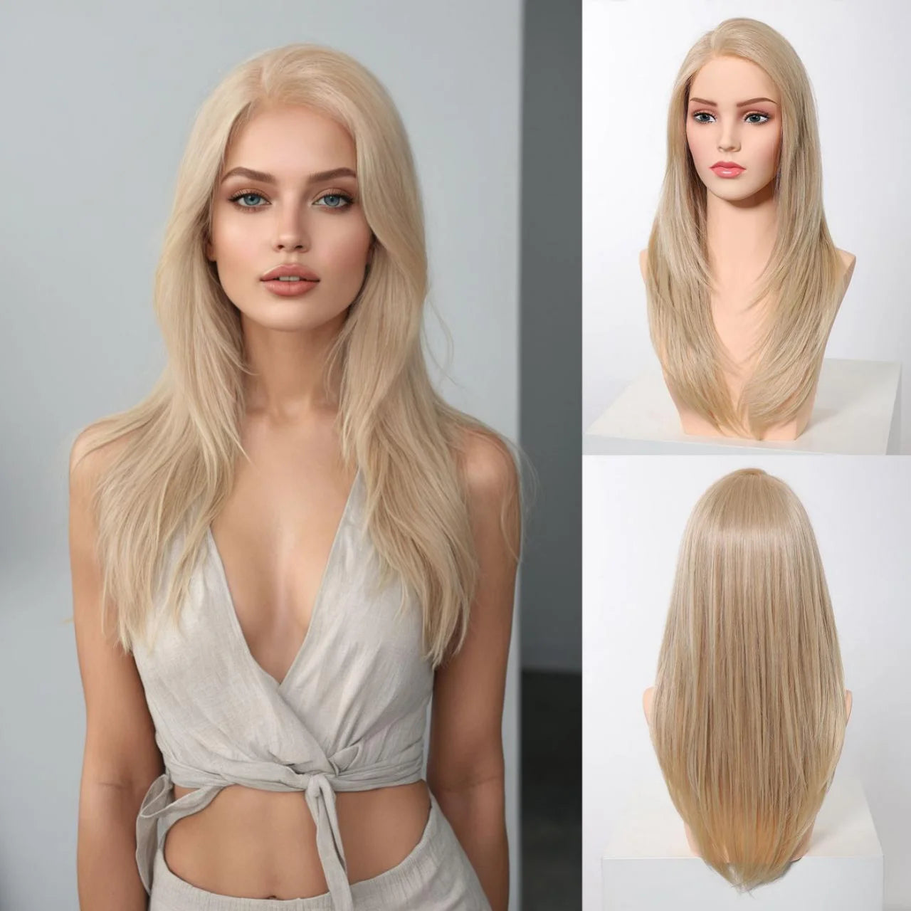 New Arrival High Quality Transparent Lace Synthetic Fiber Monofilament Mono Lace Wigs for Women Heat Resistant White Wig