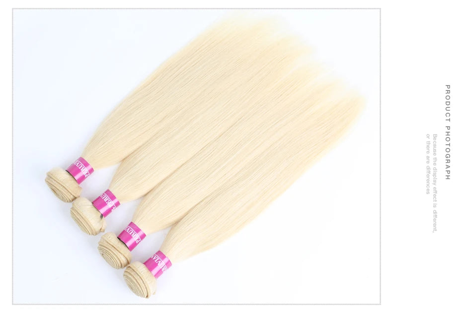 Facebeauty 613 Honey Blonde Peruvian Straight Remy Hair Weave Bundles 1/3/4 Pcs Lot Human Hair Extensions 8 - 40 inch Can Be Dye