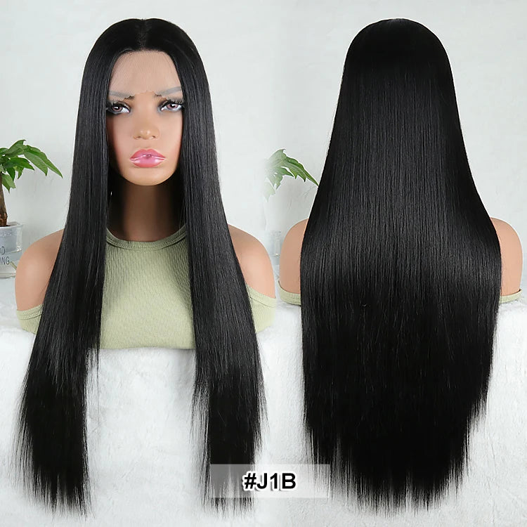 Julianna Lace Front Wig Highlight Ombre Colored Natural Hairline Heat Resistant Body Loose Deep Wave Synthetic Lace Frontal Wig