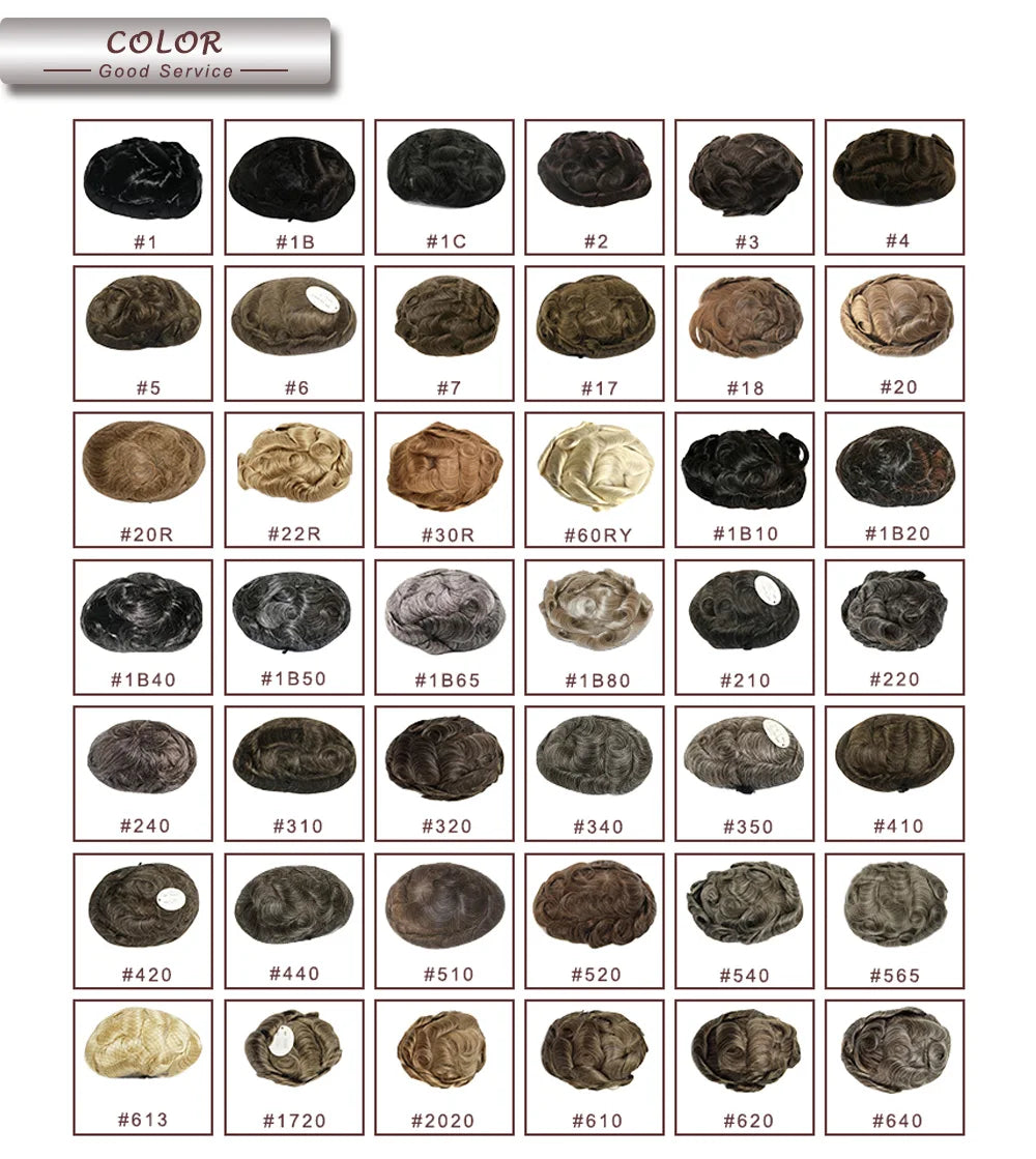 Q6 Swiss Lace Front&Pu Natural Hairline 1B40 1B65 Gray Black Men Toupee 24mm Curly Male Wigs Ash Blonde Human Hair Prosthesi