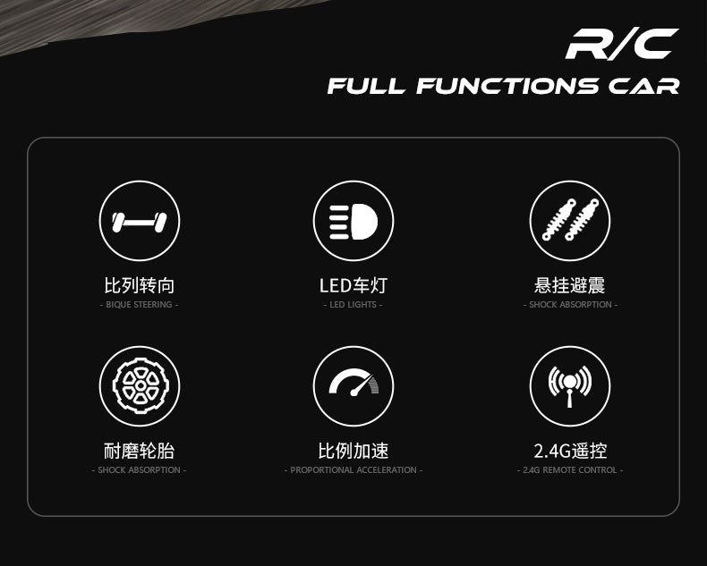 New RC Car 1:16 2WD with LED Light 2.4G 20KM/H High Speed Off-Road Climbing Remote Control Car Toy Gifts for Boys Girls Kids