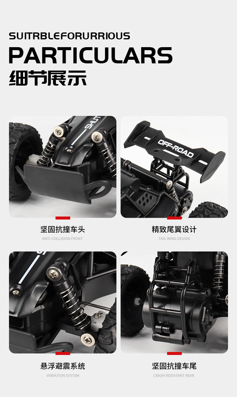 New RC Car 1:16 2WD with LED Light 2.4G 20KM/H High Speed Off-Road Climbing Remote Control Car Toy Gifts for Boys Girls Kids