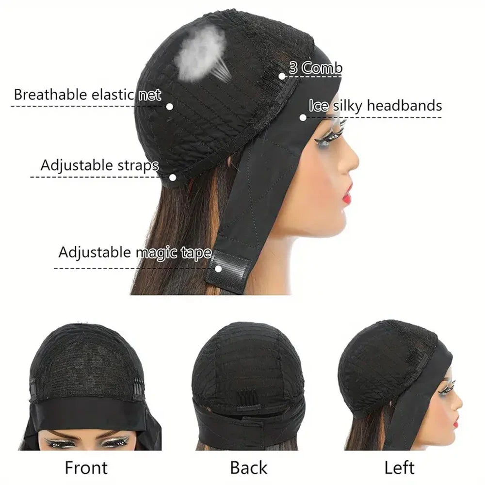 Headband Wig Human Hair Kinky Curly Glueless Wig 30 32 Inches Full Machine Made Curly Headband Bob Wig Human Hair Wigs for Women