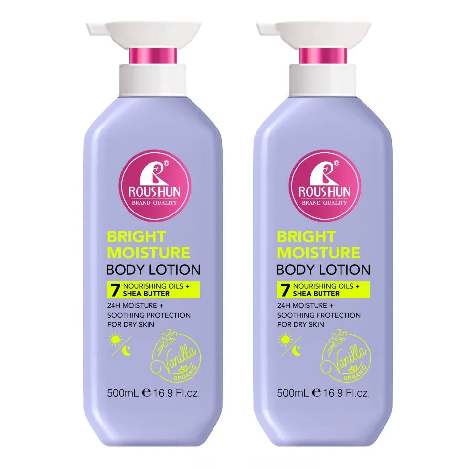 500ml ROU SHUNMultivitamin+Shea Butter Body Lotion Moisturizing Skin Beauty Body Lotion Fragrance Non-Greasy Large Capacity
