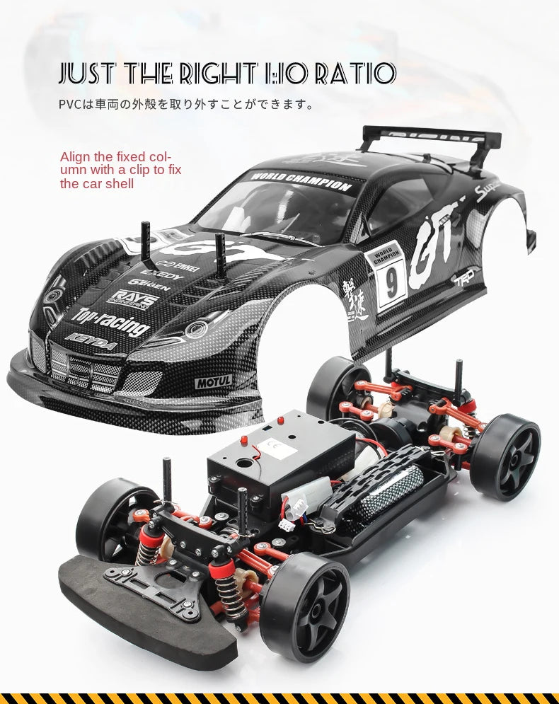 1:10 70km/H Remote Control Car 4wd High Speed Drift 2.4g Rc Car Shock Absorber Anti-Collision Rc Toys Christmas Gift