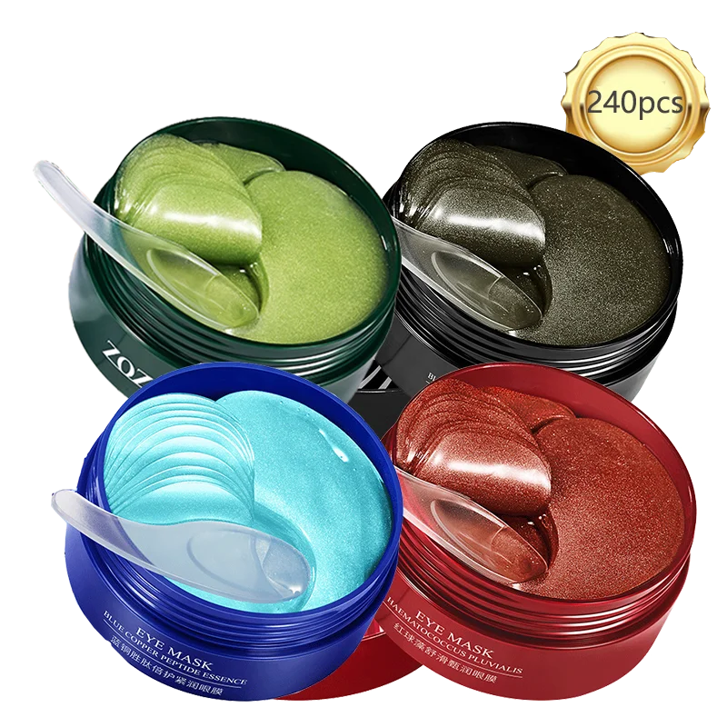 240pcs=120pairs Eye patches Hyaluron Acid & Gold & Seaweed & Black Pearl Hydrating Moisturizing Crystal Collagen Gel Eye Mask