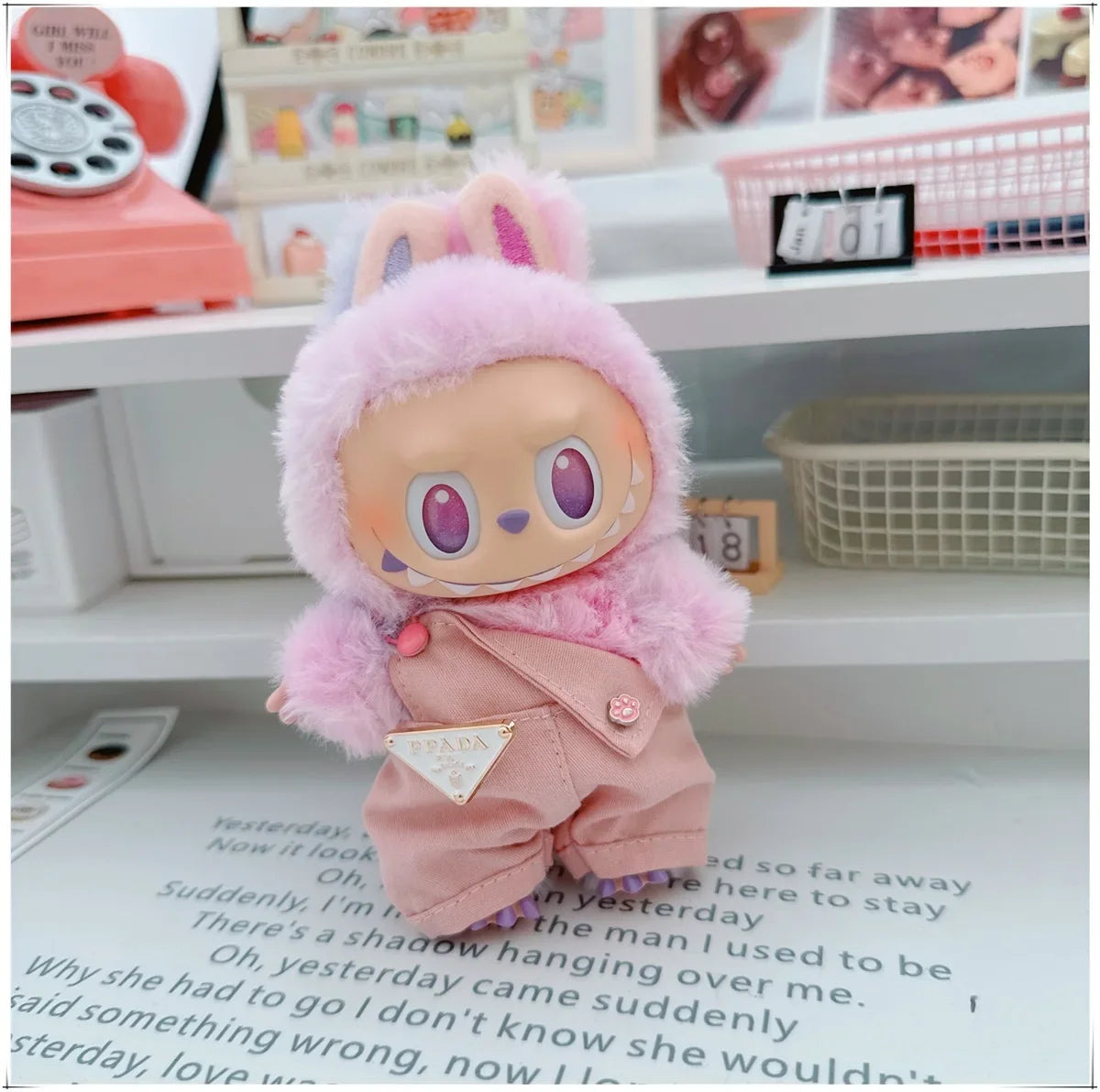 Para 15-17cm Labubu V1 V2 Idol muñeca traje sombrero monos ropa regalo Mini ropa de muñeca de peluche accesorios de atuendo