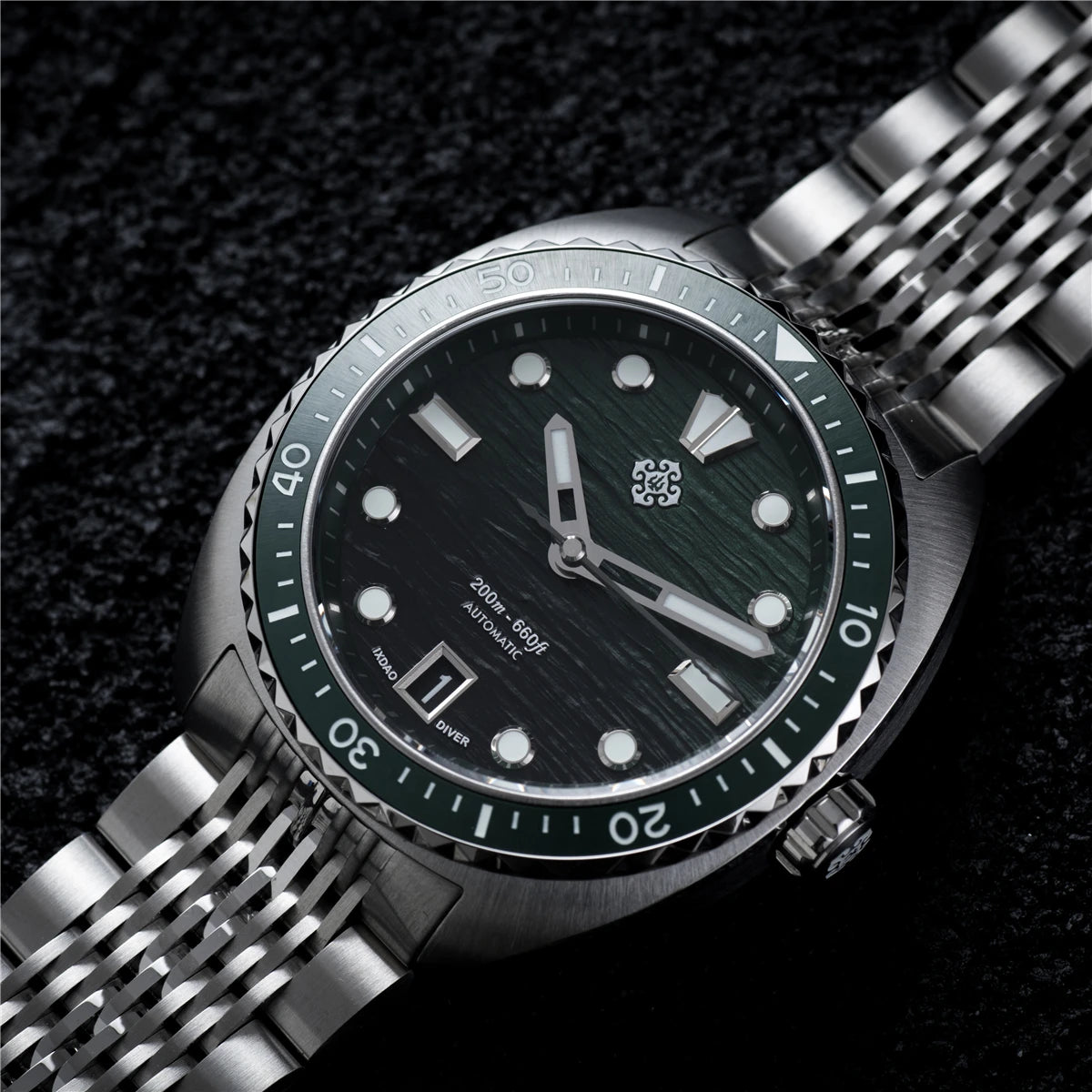 2025 New IXDAO IPOSE Automatic Mechanical Men Watch JD-X07S Dragon Scale Pattern Watch Stainless Steel BWG-9 Diving reloj hombre