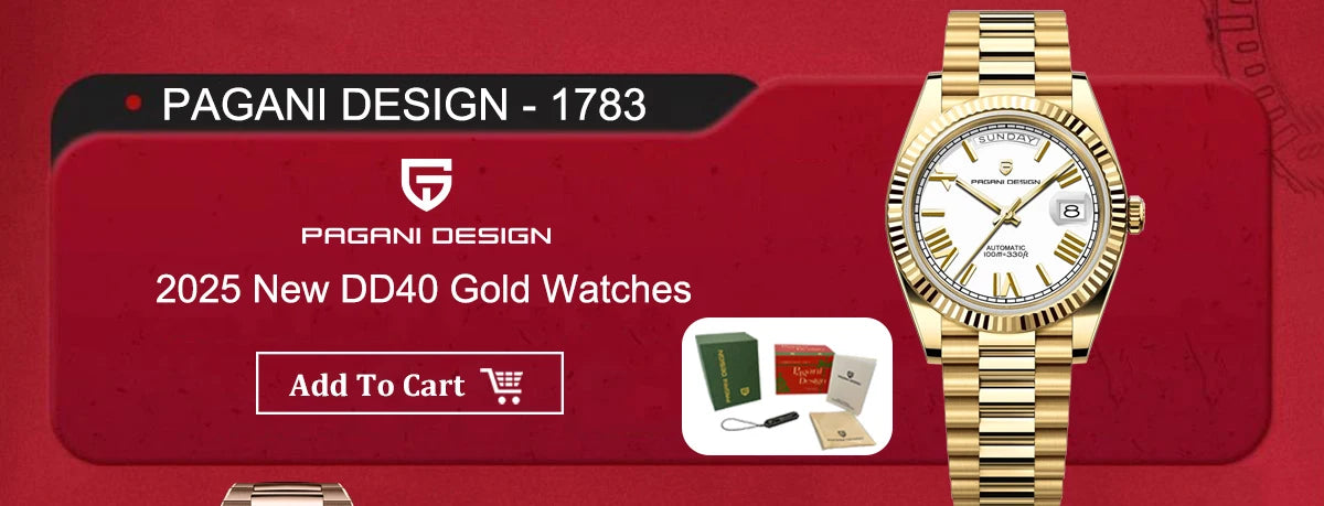 PAGANI DESIGN DD36 Men's Watches Rose Gold Luxury Automatic Watch For Men Mechanical Wristwatches Sapphire Mirror Clock Gift Man