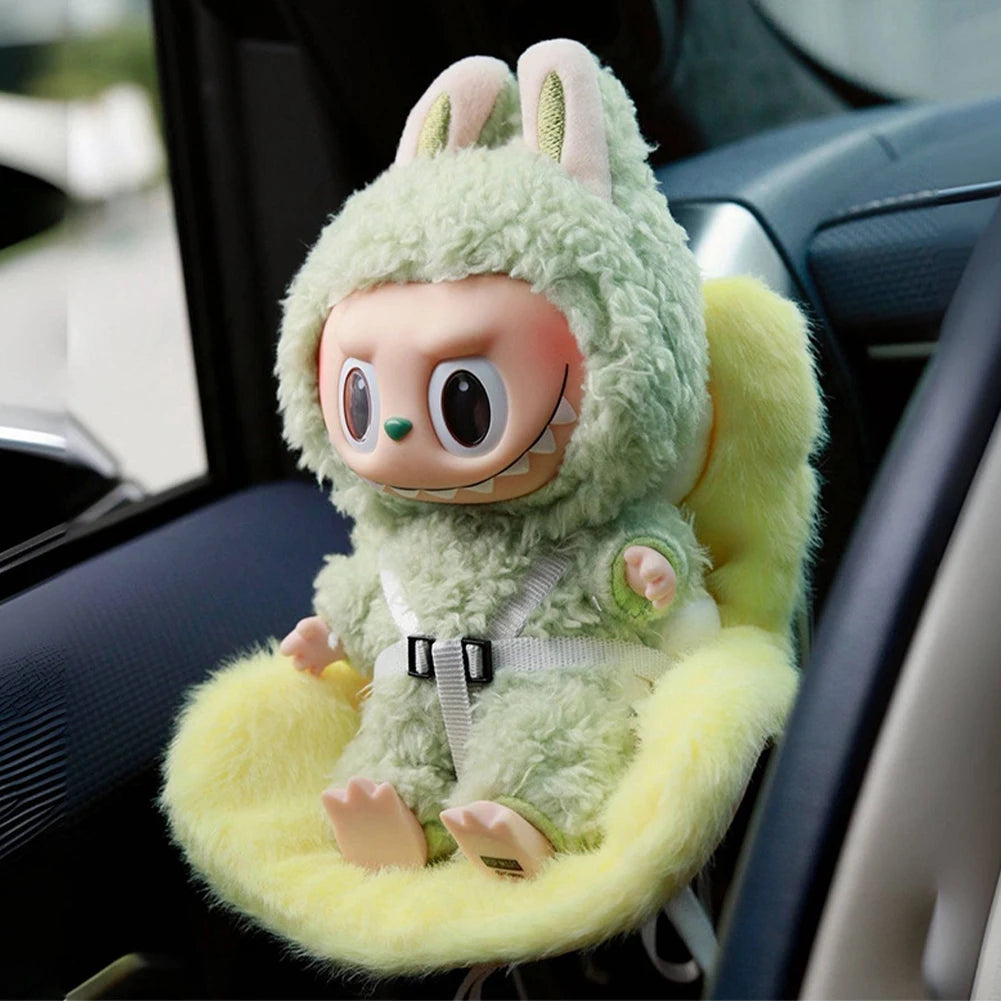 Car Doll Safety Seat for OB11 Labubu Cartoon Chair Model for Labubu Car Seat Outlet Decor for Labubu Doll Car Interior Styling
