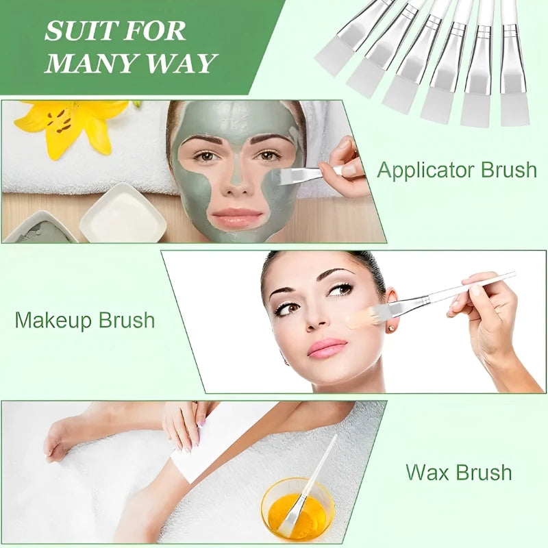 12/6/2pcs Facial Mask Brushes Set Face-Mask Applicator Soft Facial Application Brush with Clear Plastic Handle for Skin Care