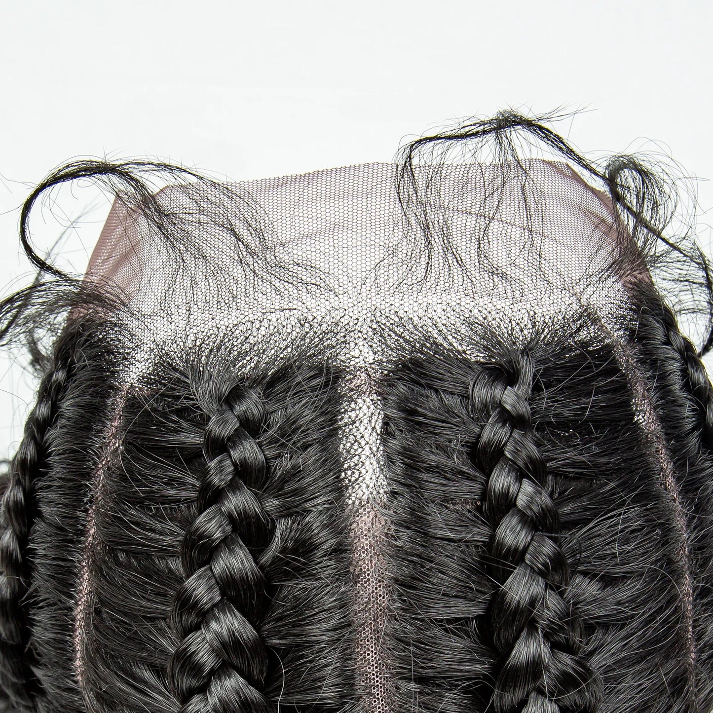 22inch Cornrow Braided Wigs Synthetic Lace Front Braids Wigs with Baby Hair 2 Curly Ponytail Braided Wigs for Black Women