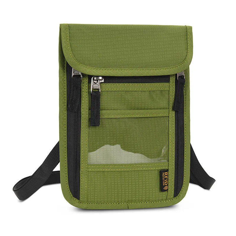 Travel Passport Bag Neck Document Bag Nylon Wallet Family Rfid Blocking Multi-Pockets Anti-Theft Credit Card Passport Holder New