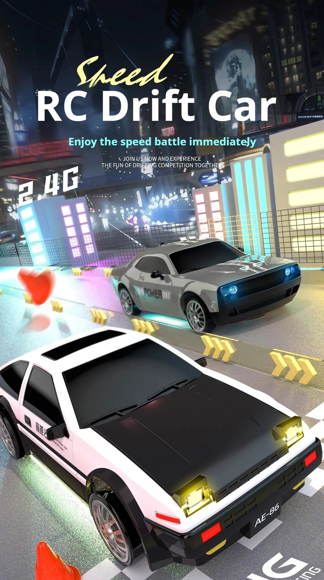 RC Car 1/24 Scale Professional Drift Racing High Speed 4WD Simulation Model RTR Electric Toy Gift for Adults Kids In Stock