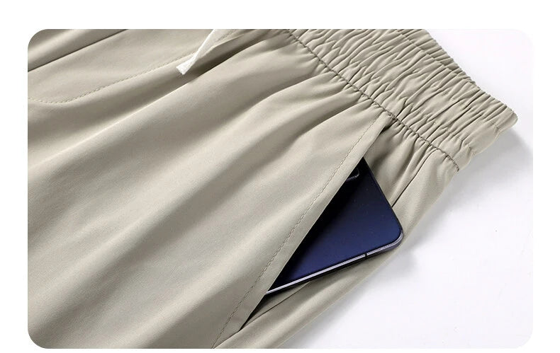 Summer Men's Elastic Waist Casual Pants Drawstring Jogger Pants Sports Wear Running Sweatpants 5XL