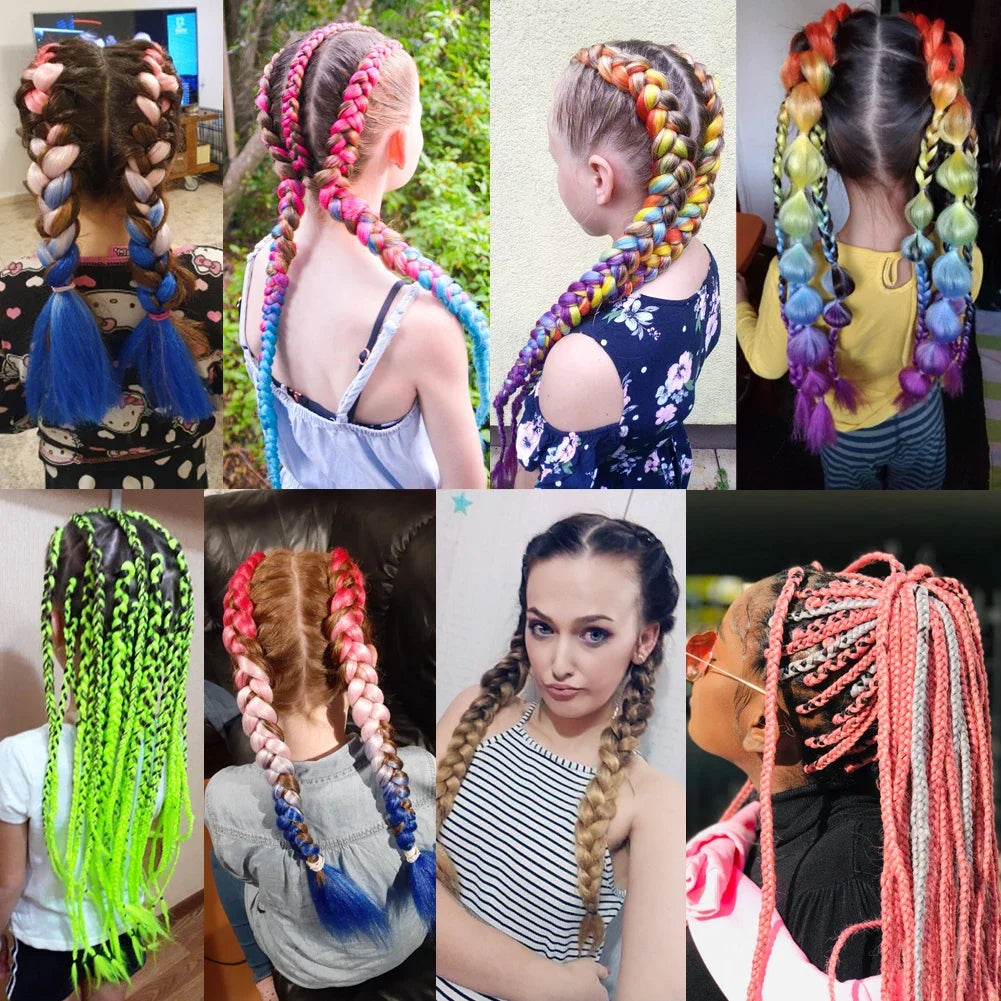 Braiding Hair Pre-stretched 26Inch Hair Extensions for Afro Crochet Braids Synthetic Fake Hair DIY Multi-Color Optio Jumbo Braid