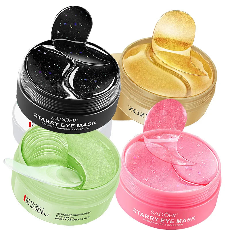 240pcs=120pairs Eye patches Hyaluron Acid & Gold & Seaweed & Black Pearl Hydrating Moisturizing Crystal Collagen Gel Eye Mask