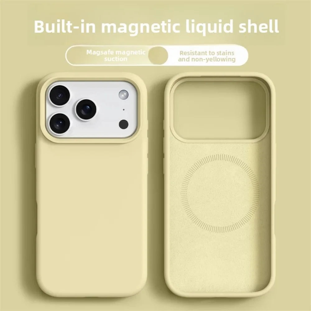 Original Magnetic Phone Case For iPhone 17 16 Pro Max Liquid Silicone Cases For iPhone17 16 Pro Max 17Pro Air Soft Bumper Cover