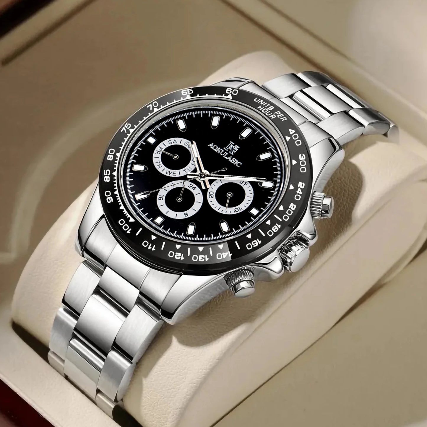 AOKULASIC Top Brand Fashion Men Wristwatch Automatic Mechanical Watches Day Display Reckon By Time Luminous Waterproof Watch