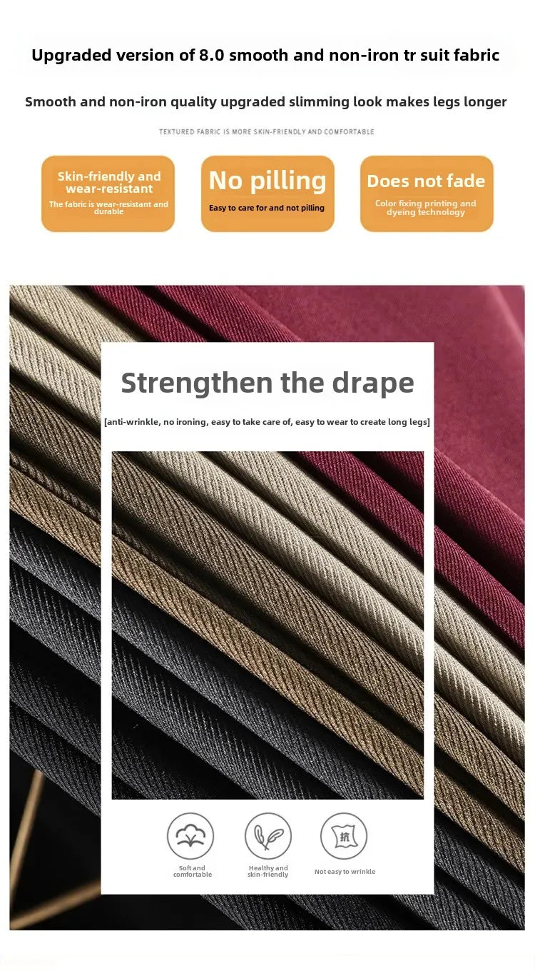 High Waist Slim Fit Straight Leg Suit Pants Wide Leg Casual Trousers Women's Autumn New Arrival Red Color Business Office Wear