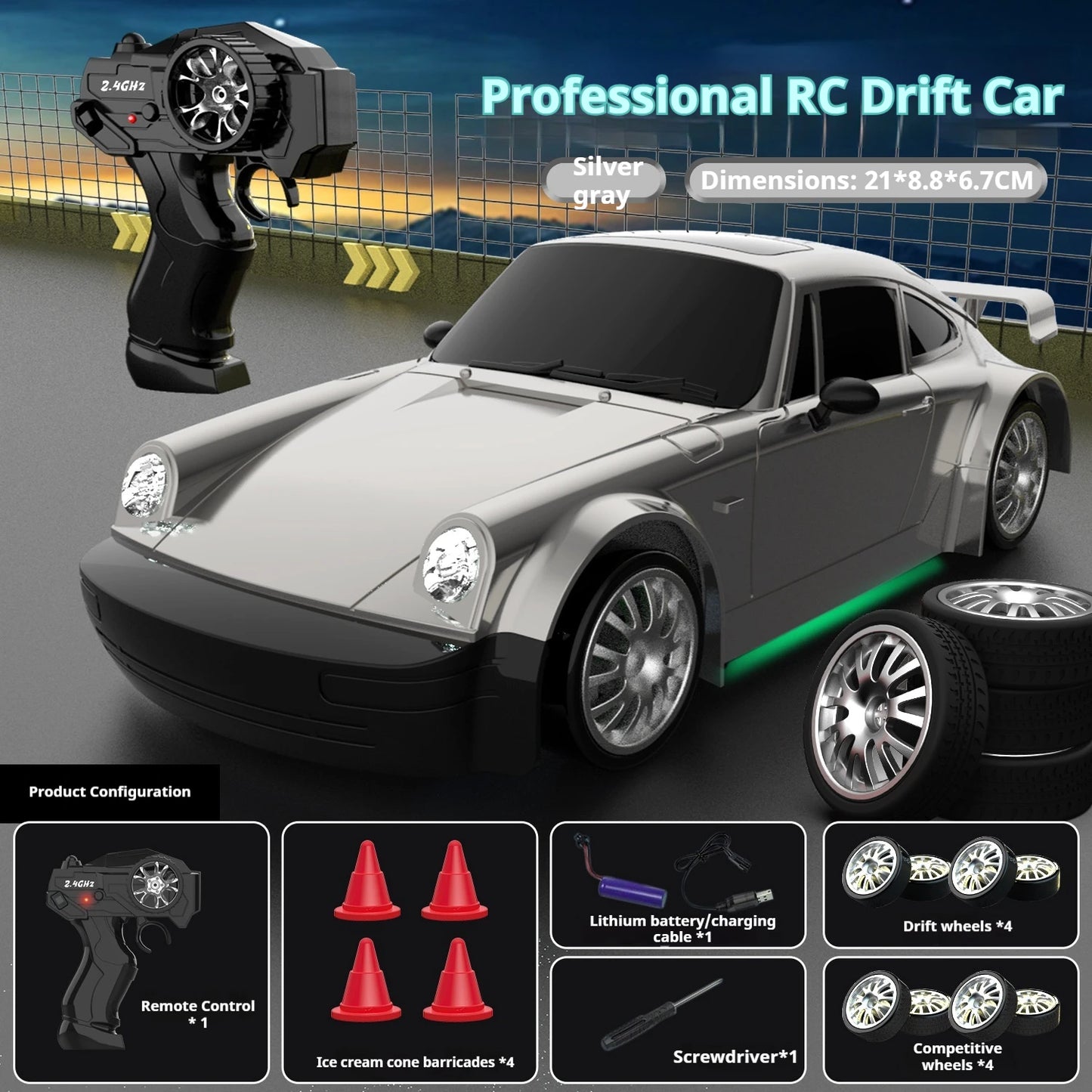RC Car 1/24 Scale Professional Drift Racing High Speed 4WD Simulation Model RTR Electric Toy Gift for Adults Kids In Stock