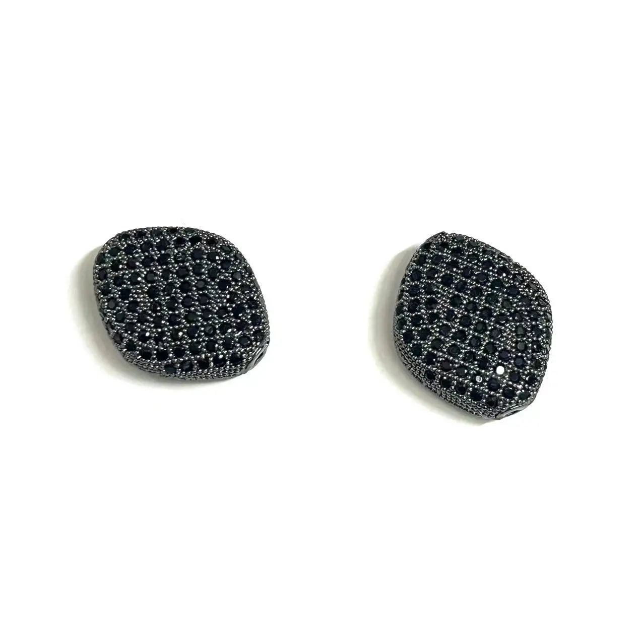 3Pcs/Lot Spacer Rhombus Beads Zirconia Paved Jewelry Finding Accessory 19x15.5x5mm