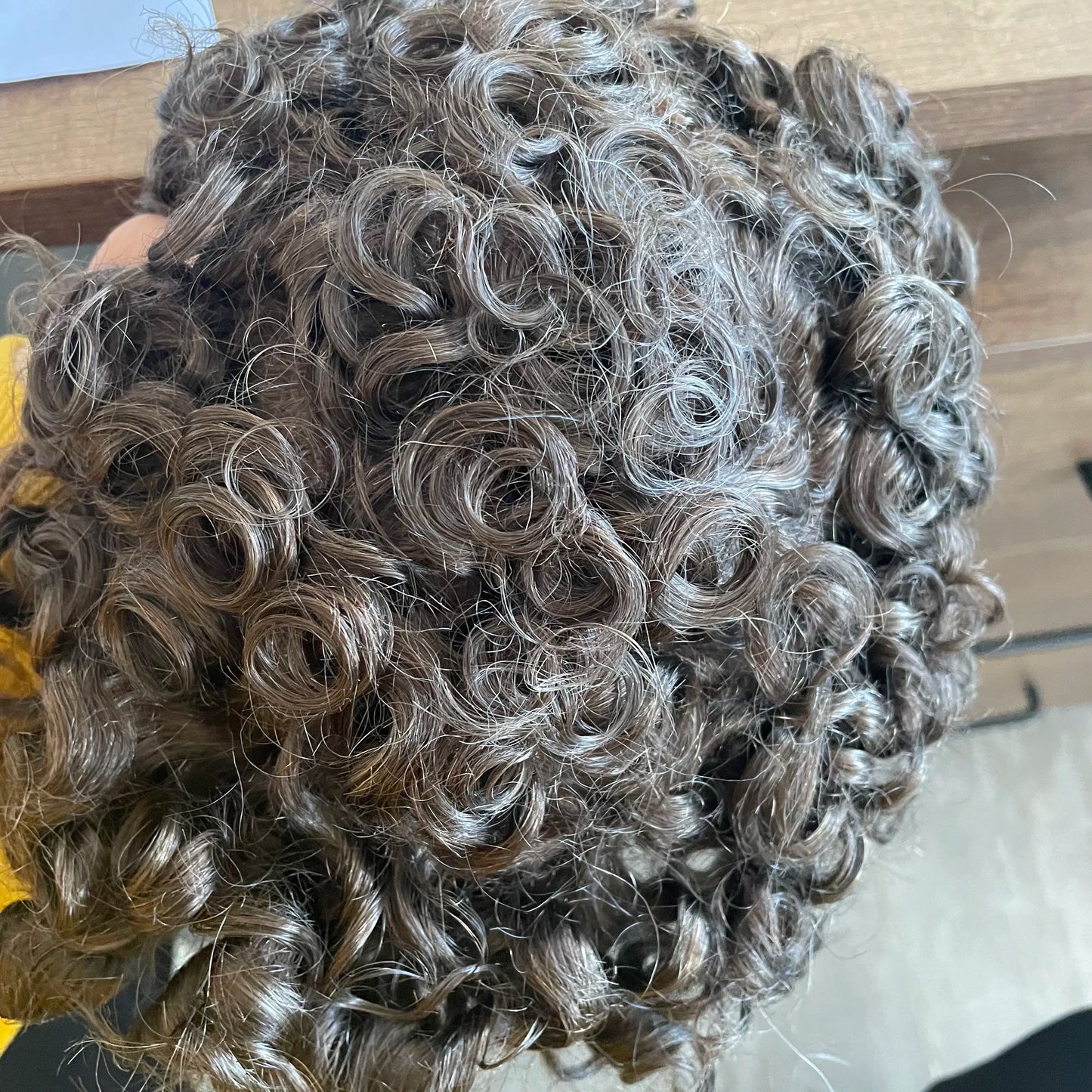 Q6 Swiss Lace Front&Pu Natural Hairline 1B40 1B65 Gray Black Men Toupee 24mm Curly Male Wigs Ash Blonde Human Hair Prosthesi