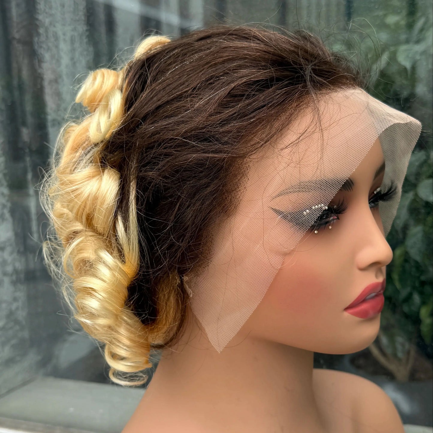 613# Pixie Cut Wigs Human Hair Loose Wave Curly Wig 13x4 Lace Front Human Hair Wig 260% Density 8Inch for Black Women