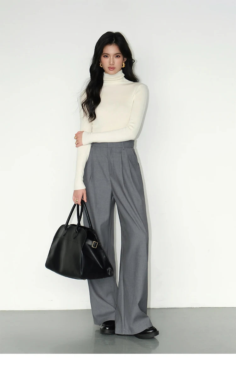 Multicolor Office High-waisted Wide-leg Suit Pants Women's 2025 Autumn Loose and Drape Casual Straight Mopping Trousers