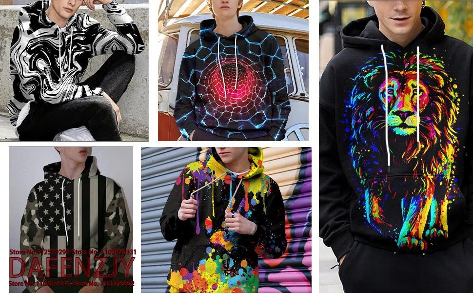 Men's Novelty Food Hoodie 3D Print Pullover Unisex Casual Sweatshirt