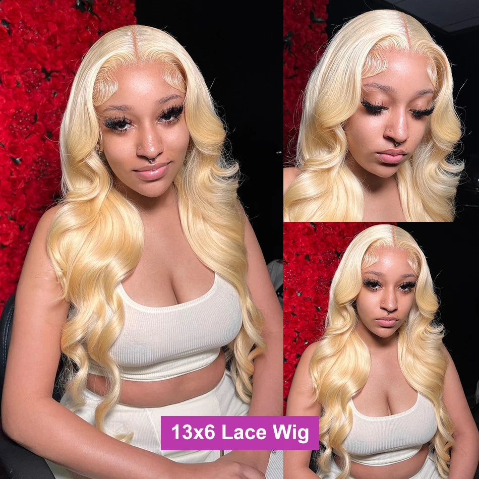 250% Lace Frontal Wig 613 Blonde 13x4 13x6 Body Wave Lace Front Wig Preplucked Brazilian Lace Front Human Hair Wig 28 32 38 Inch
