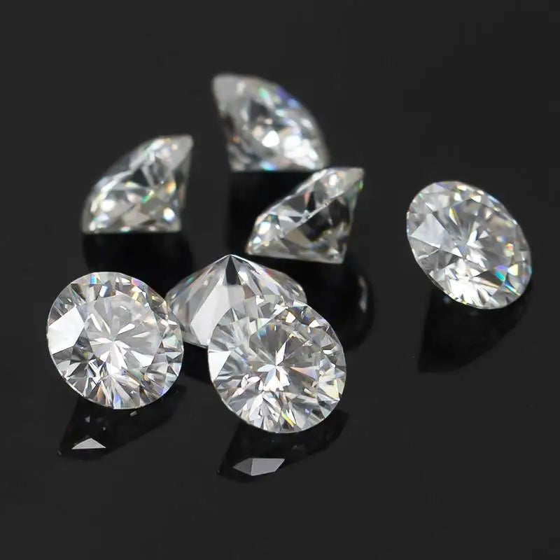 Moissanite Stone Real D Color Round Cut 0.1-20ct VVS1 Loose Gemstones for Jewelry Making Pass Diamond Tester with Certificate