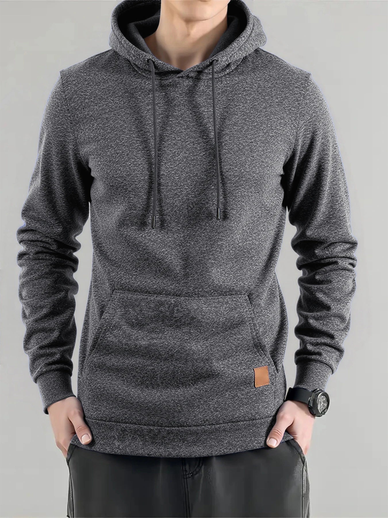 Sweatshirt New Spring Autumn Streetwear Fashion Outwear Men's Solid Color Hooded Hoodies Casual Loose Fleece Coats Men Clothing