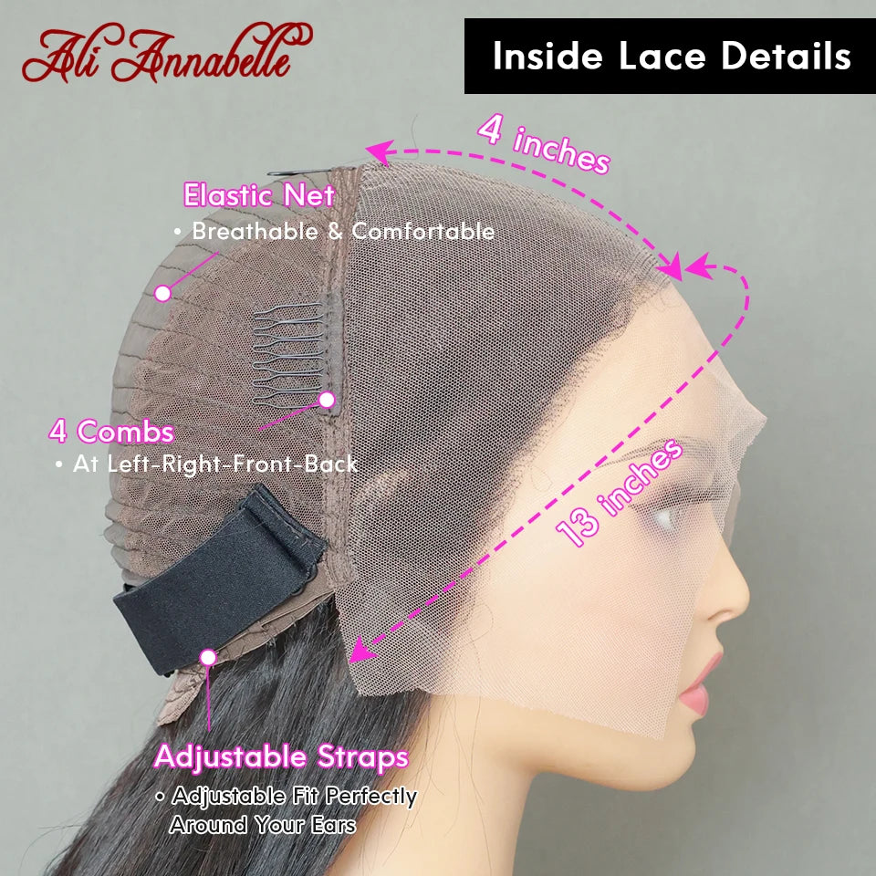 Malaysian Straight Lace Front Wigs Preplucked 13x4 13x6 Transparent Lace Frontal Wig Ali Annabelle Lace Front Human Hair Wigs
