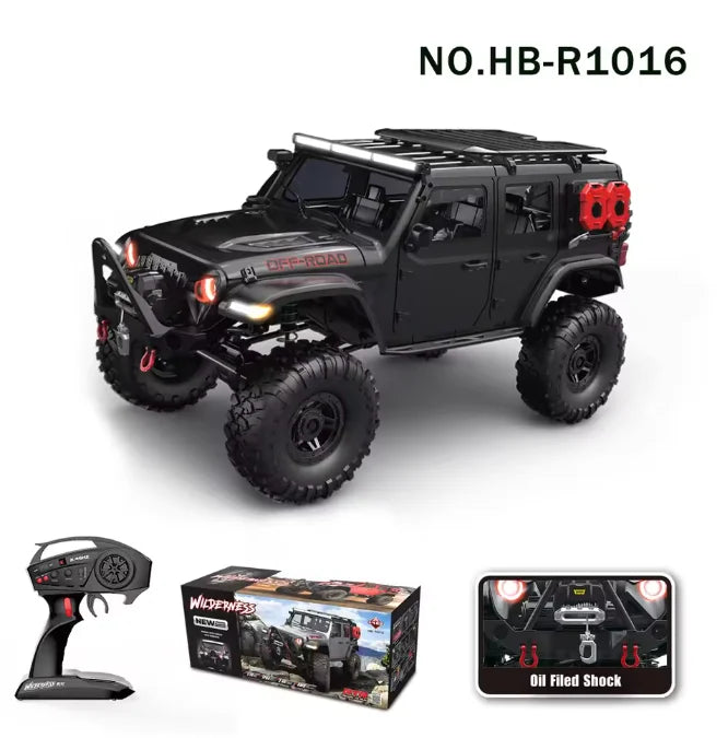 RC Car 1/10 HB RTR Remote Control Vehicle 2.4G Full Proportional Rock Crawler LED Light 4WD Off-Road Climbing Truck Toys Gifts