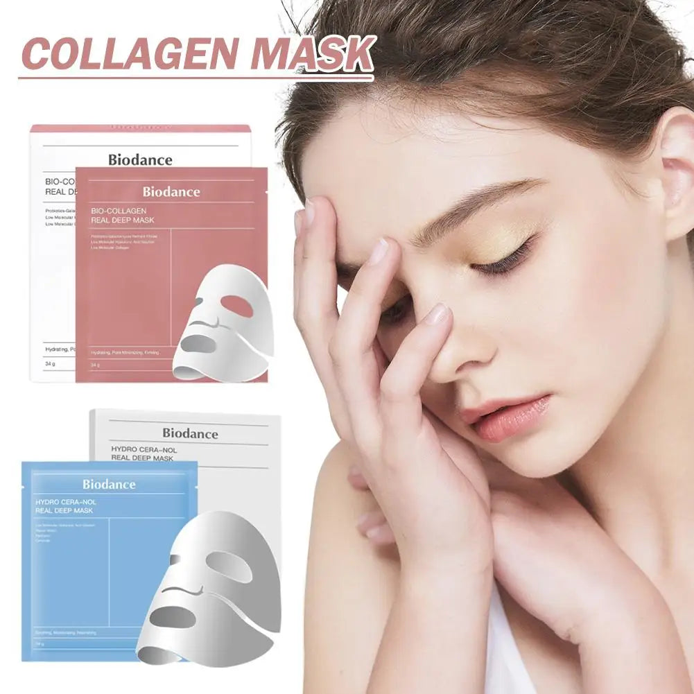 Biodance Professional Collagen Hydrating Mask - Deeply Hydrates Nourishes Brightens Firms Moisturizes Locks In Water Skincare