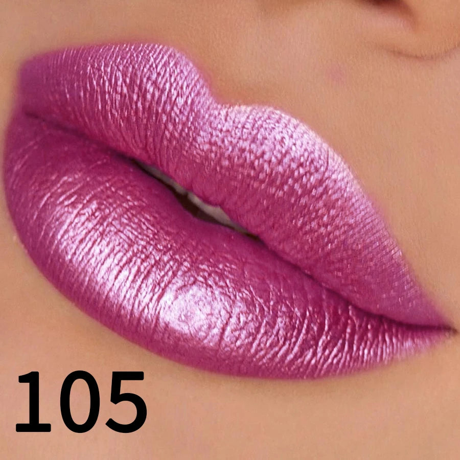 19 colors glitter lipstick hydrating red pink sparkling shine lip color highly pigmented lip tints metallic finish lip makeup