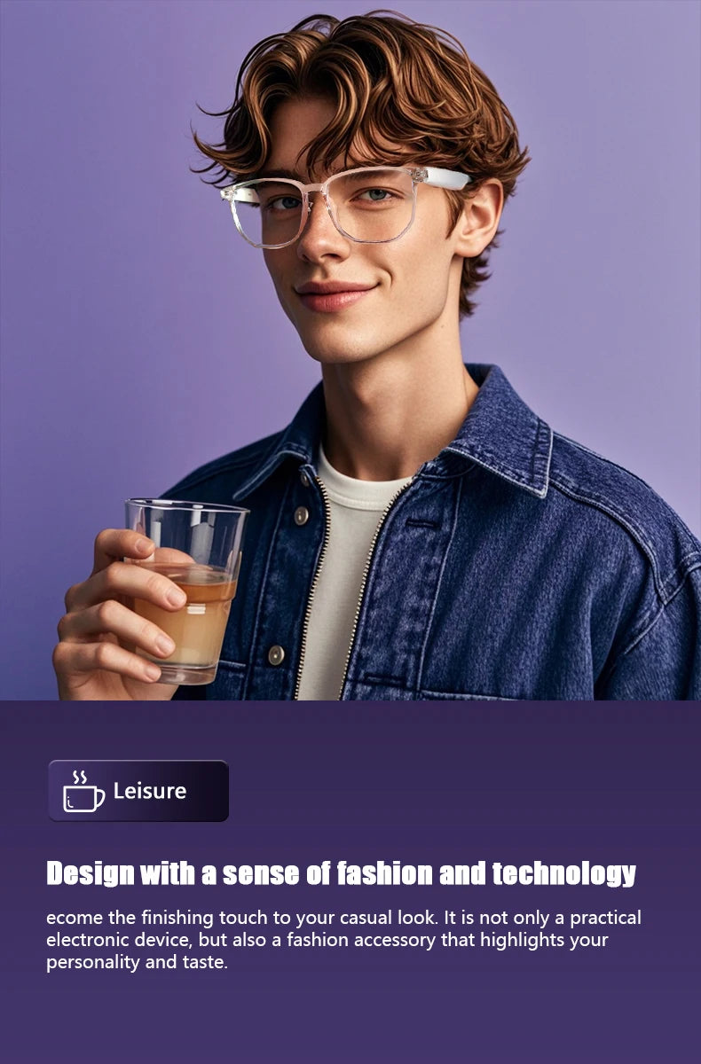 GS03 Smart Glasses for Men BT Sunglasses Earphone Outdoor Sports UV400 Polarized Anti Blue Light Lens IPX5 Intelligent Glass