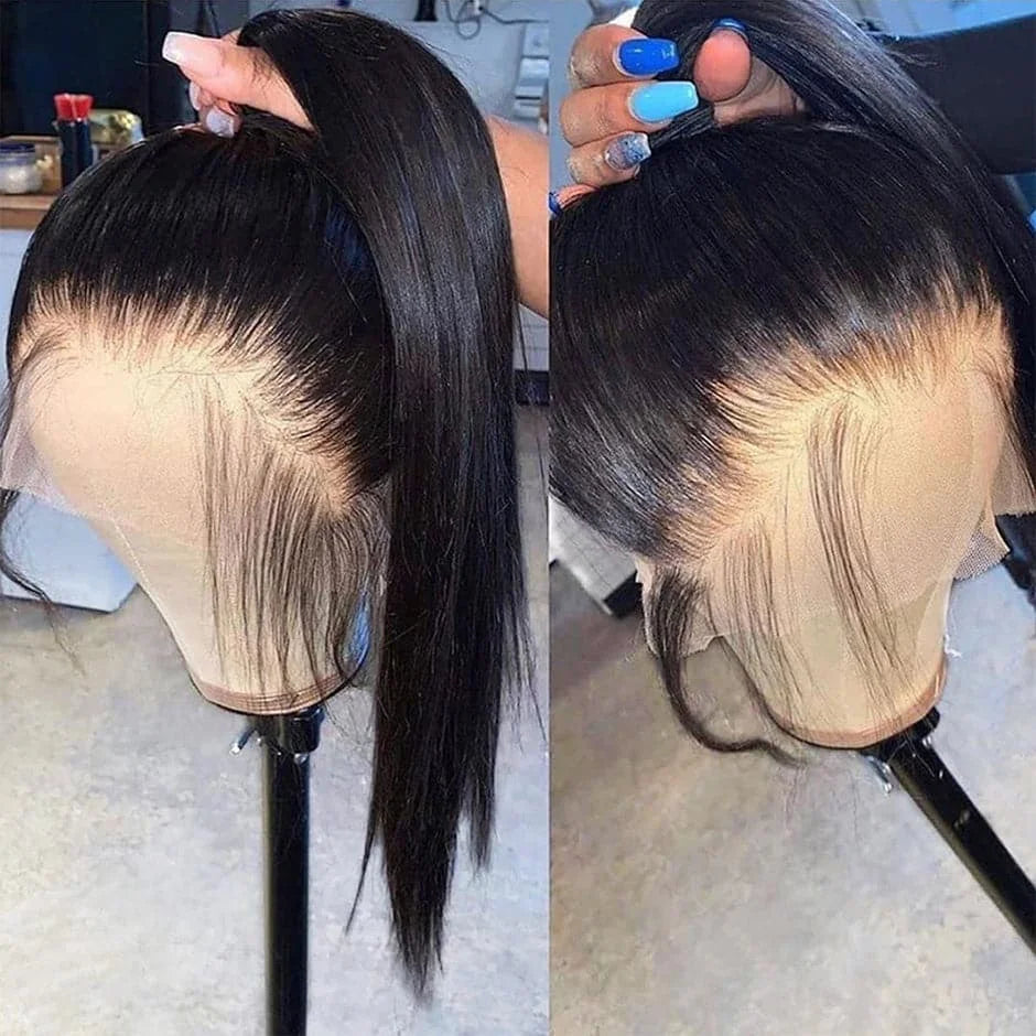 Full Lace Wig Straight Human Hair Wigs 100%Human Hair Brazilian PrePlucked Hd Lace Wigs 360 Human Hair Full Lace Wigs 250Density