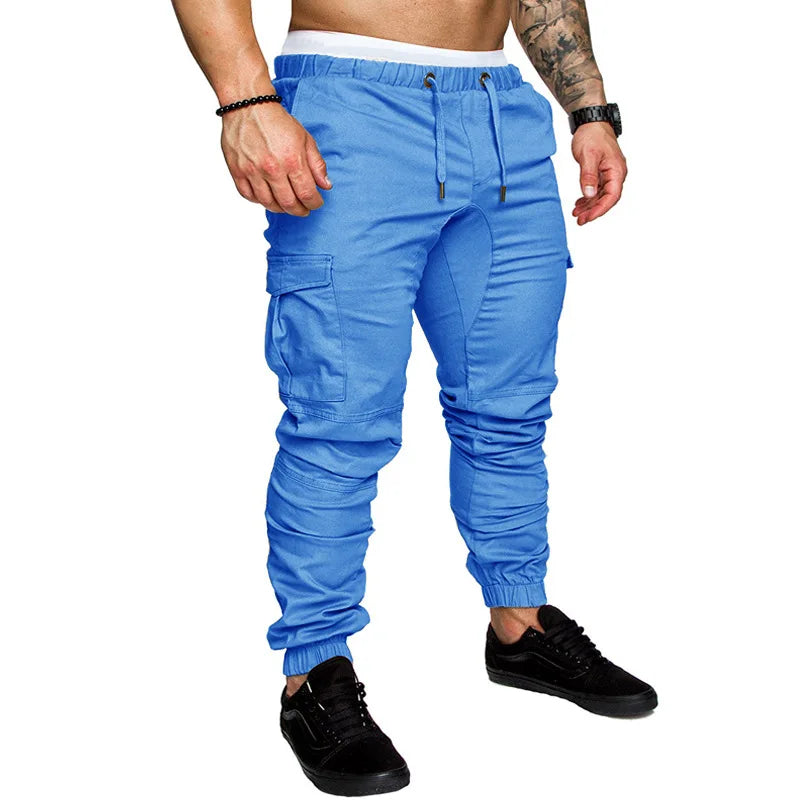 Men Pants Thin Fashion Casual Jogger Pants 2020 Streetwear Cargo Pants Men's Multi-pockets Trousers Fitness Gyms Sweatpants Mens